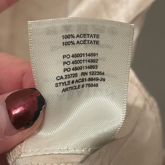 NWOT:π₯ Aritzia Babaton Encore Satin Slip Dress Mini Cowl Back Denude Ivory XXS - Picture 9 of 10